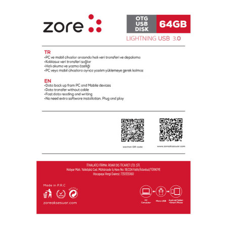 Zore 3.0 Lightning Metal OTG 64 GB - 2