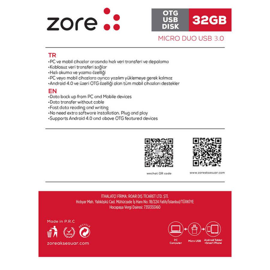 Zore 3.0 Micro Metal OTG 32 GB - 2