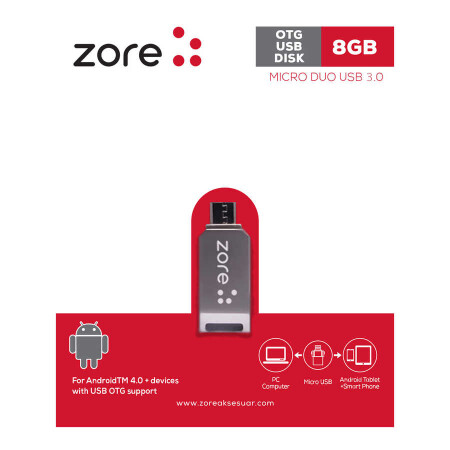 Zore 3.0 Micro Metal OTG 8 GB - 1