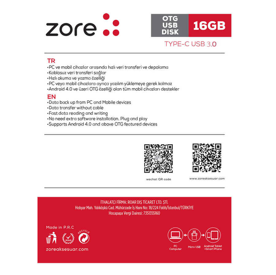 Zore 3.0 Type-C Metal OTG 16 GB - 2