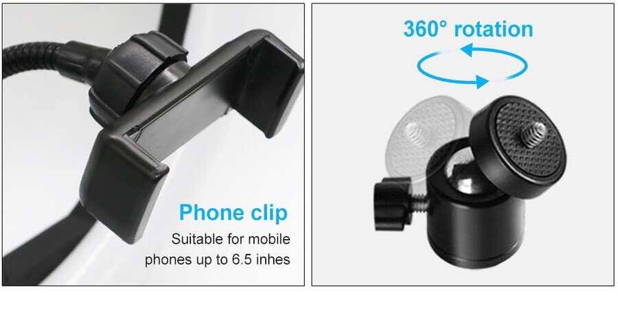 Zore M-26 Işıklı Telefon Tutucu Ring Light - 4