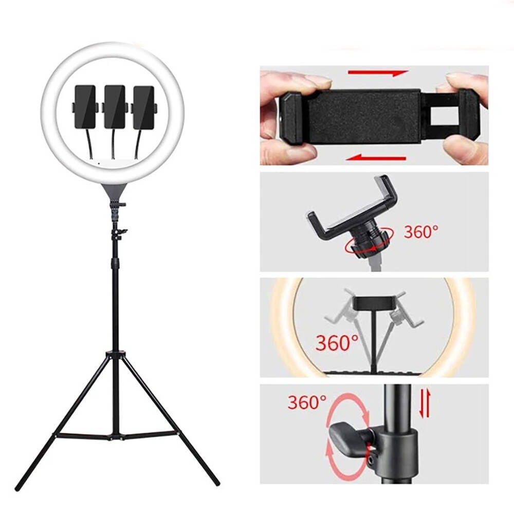 Zore RGB Light 45cm Işıklı Tripod Telefon Tutucu Ring Light - 4