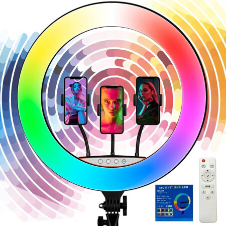 Zore RGB Light 45cm Işıklı Tripod Telefon Tutucu Ring Light - 5