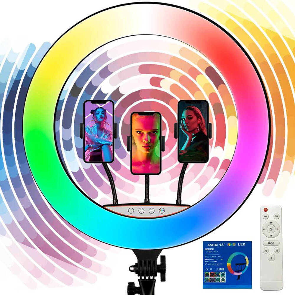 Zore RGB Light 45cm Işıklı Tripod Telefon Tutucu Ring Light - 5