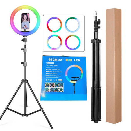 Zore RGB Light 56cm Işıklı Tripod Telefon Tutucu Ring Light - 4