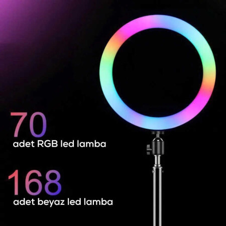 Zore RGB MJ-33 Işıklı Telefon Tutucu Ring Light - 10