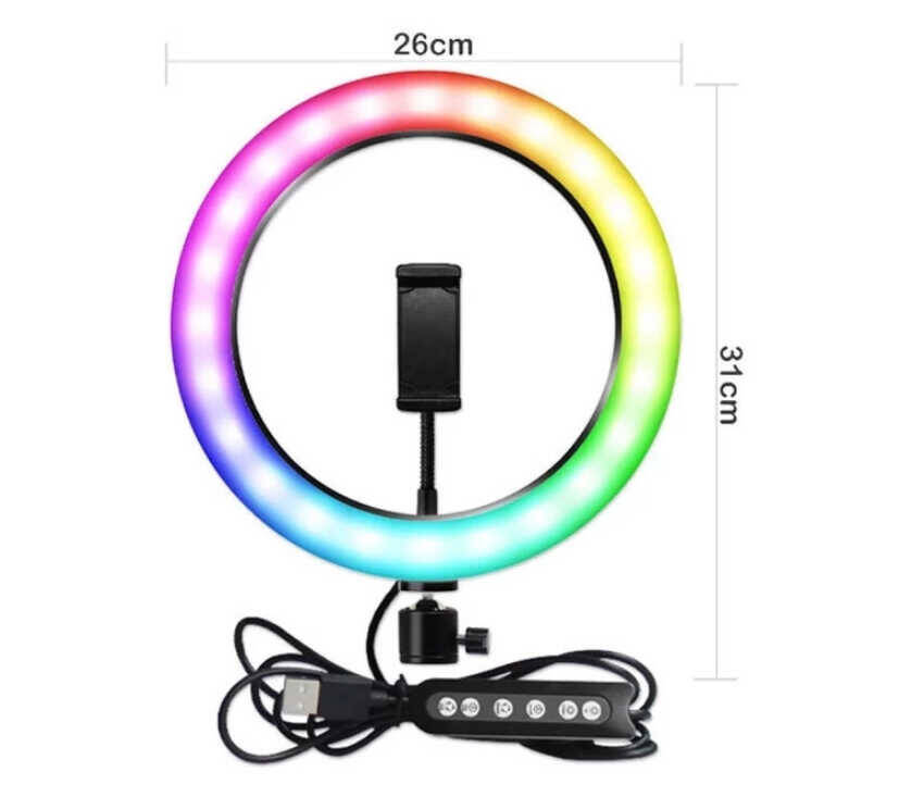 Zore RGB MJ-33 Işıklı Telefon Tutucu Ring Light - 2