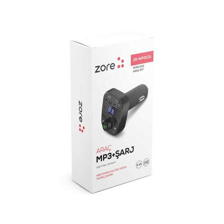 Zore ZR-WP3C01 Bluetooth Transmitter Mp3 Araç Şarjı - 5