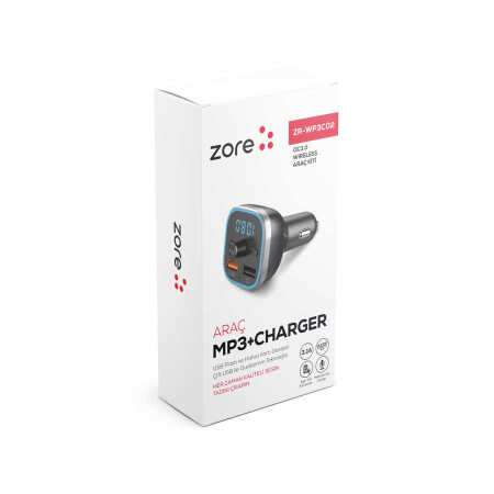 Zore ZR-WP3C02 Bluetooth Transmitter Mp3 Araç Şarjı - 5